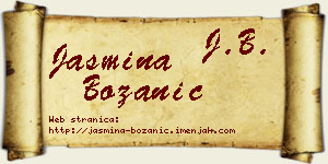 Jasmina Božanić vizit kartica
